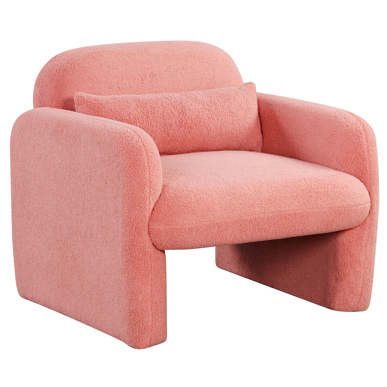 Modern Accent Chair with Waist Pillow and Armrests for Living Room Bedroom